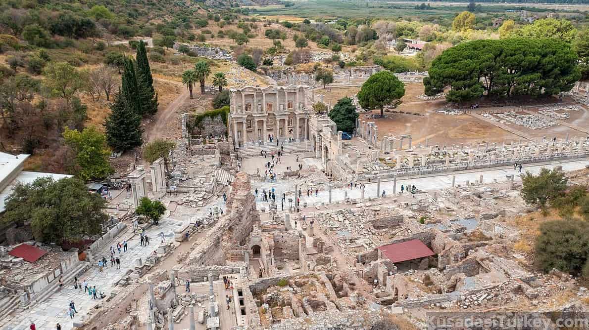 Aerial view of the ancient city of Ephesus